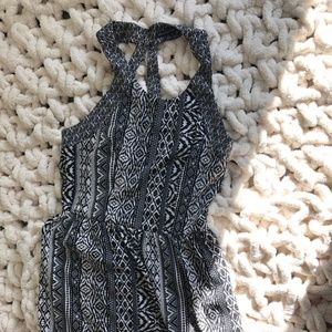 Black and white mini halter dress